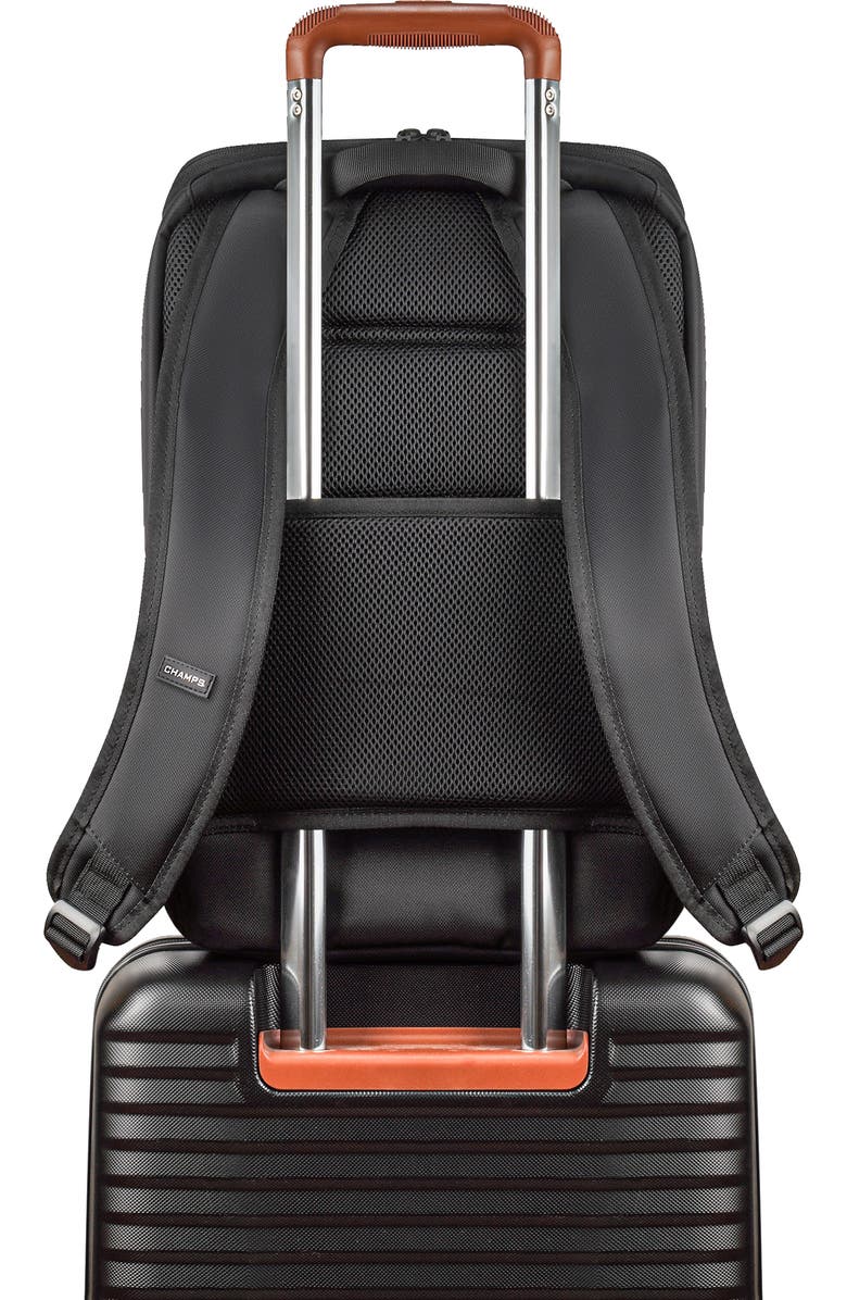 CHAMPS Waterproof Laptop Backpack, Alternate, color, Black