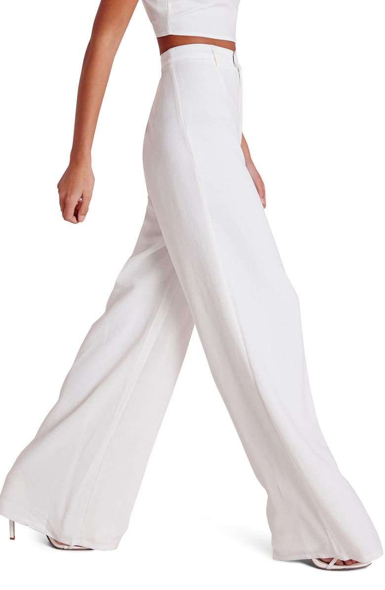 Missguided High Waist Wide Leg Crepe Trousers, Alternate, color, 