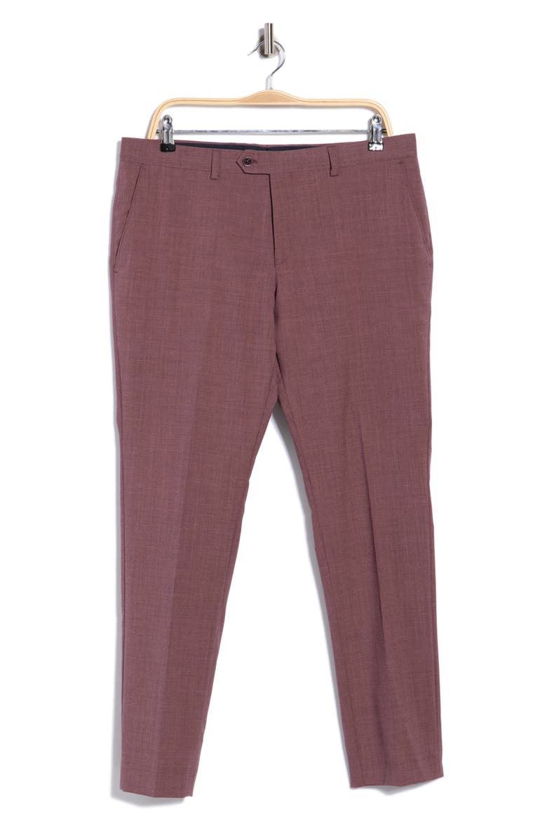 Microcheck Wool Blend Suit Pants, Main, color, MAUVE