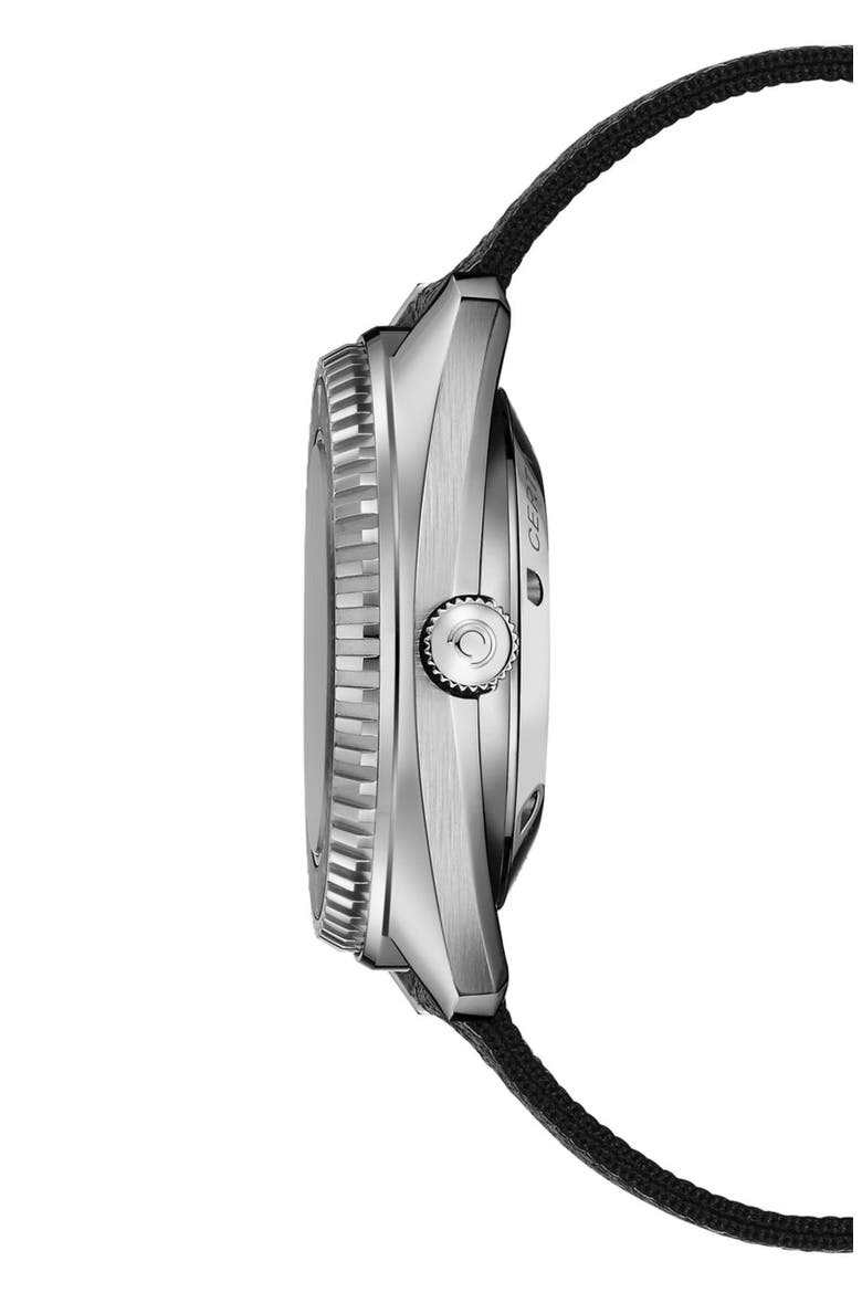 DS PH1000M Automatic Rubber Strap Watch, 43.5mm, Alternate, color, STAINLESS STEEL / BLACK
