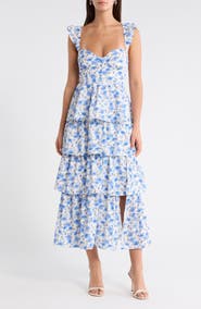 SUGARLIPS Covina Tiered Midi Dress