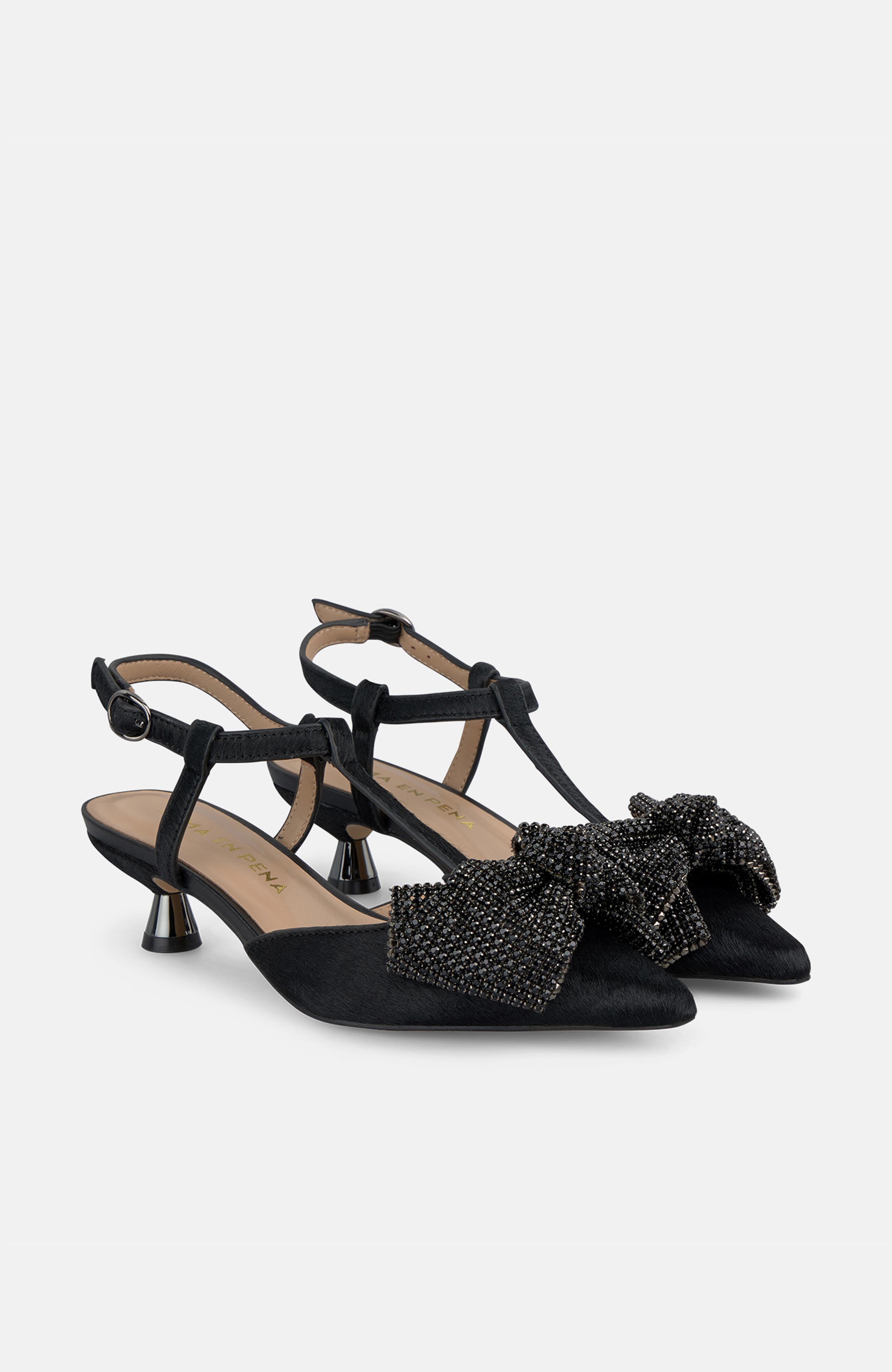 Mini Bow Heeled Shoe, Main, color, Black