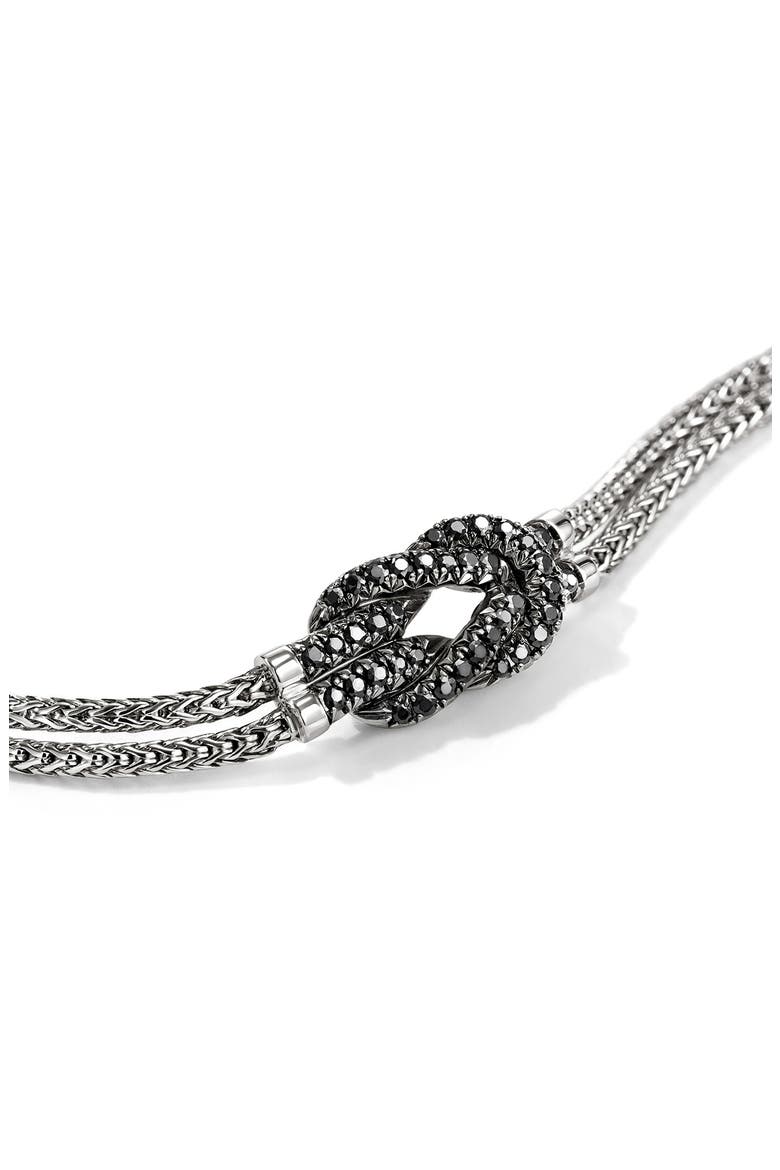 Love Knot Bracelet, Black Sapphire, 3.6mm, Alternate, color, SILVER BLACK