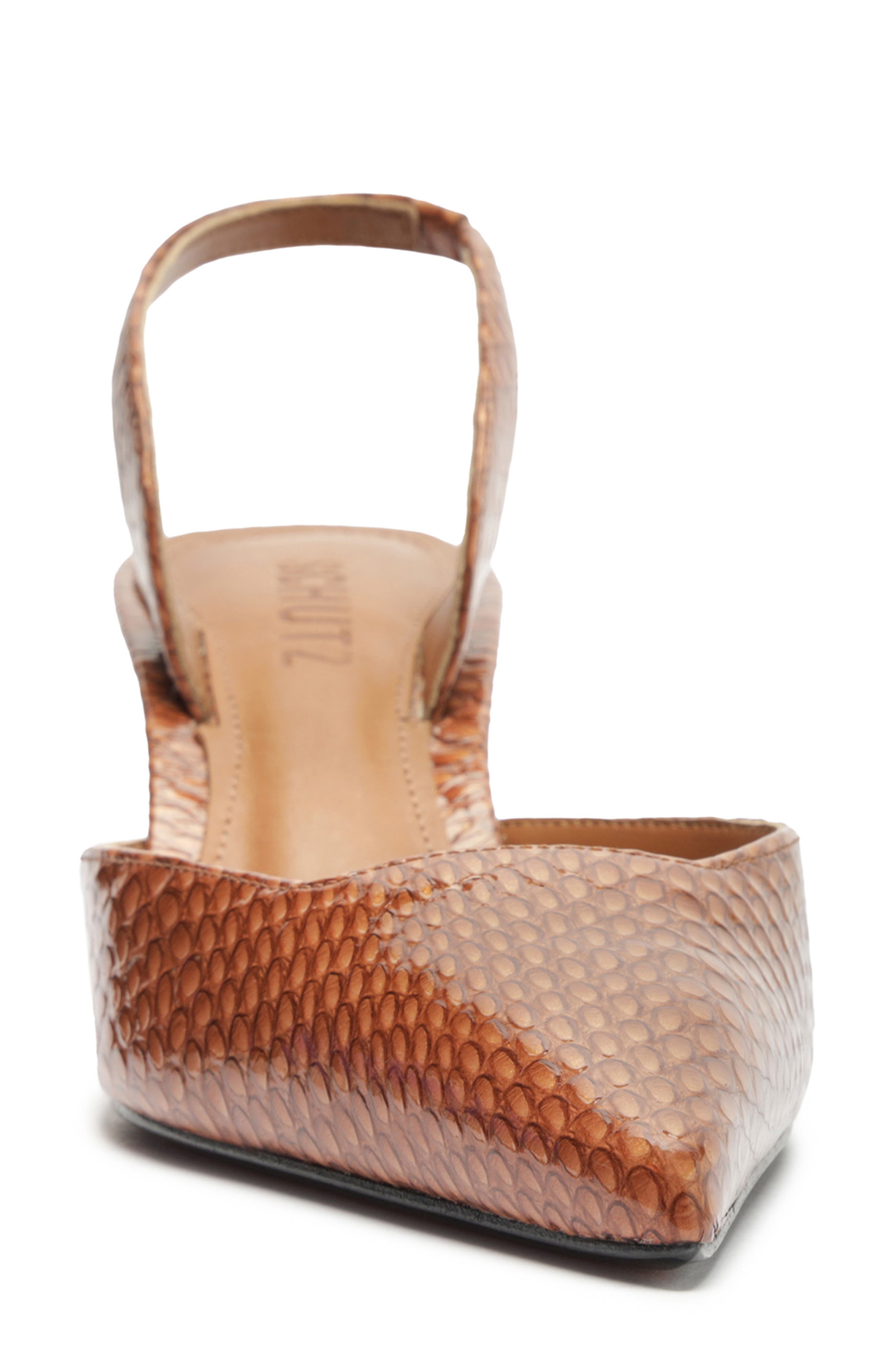 Schutz Paola Mid Slingback Pointed Toe Pump, Alternate, color, Miele