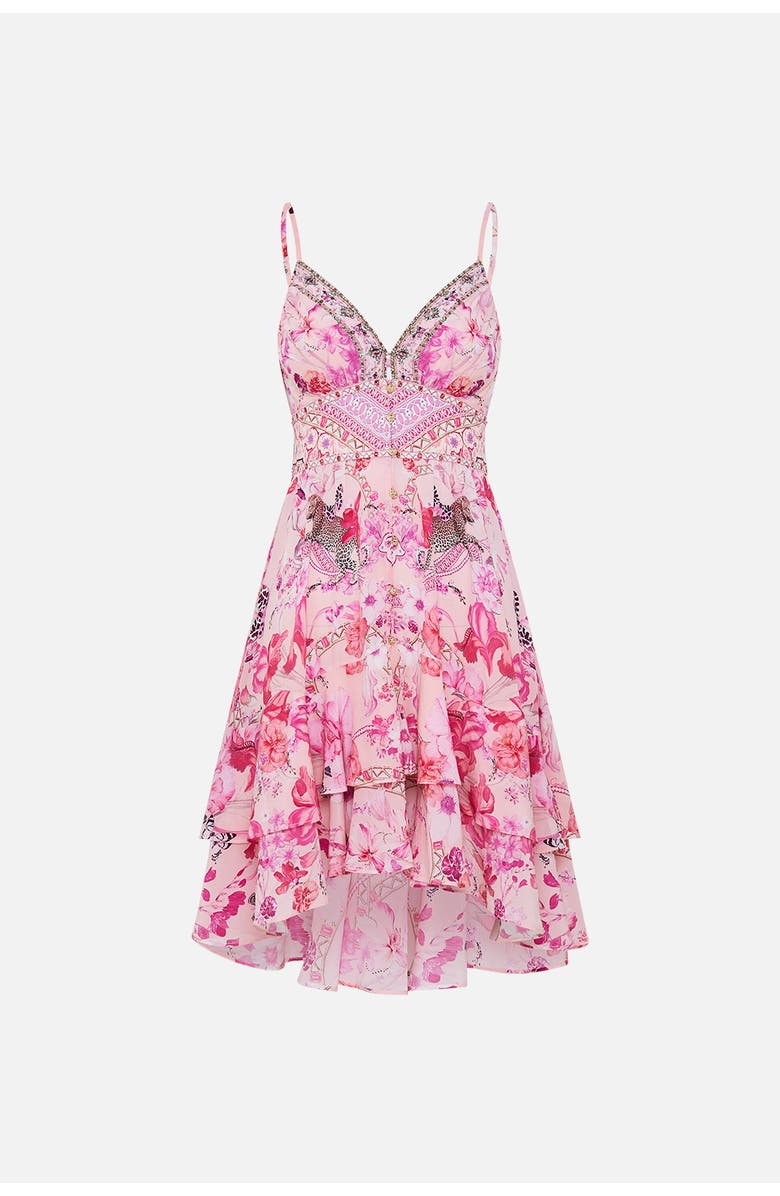 BUTTON FRONT STRAPPY FRILL DRESS BOTANICAL NOVELLA, Alternate, color, Botanical Novella