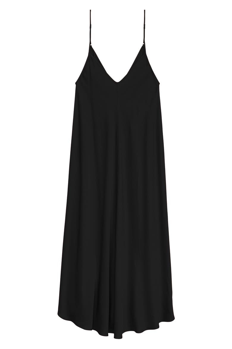 Lorraine Sleeveless Trapeze Midi Dress, Alternate, color, BLACK