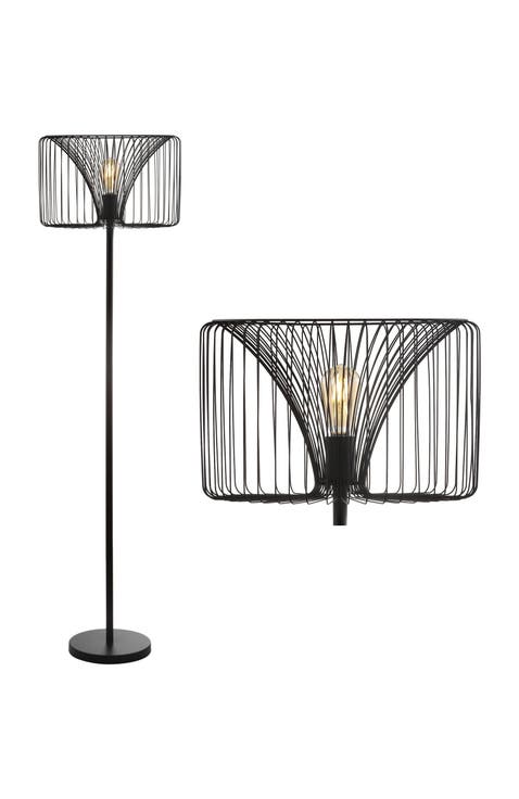 Gridley 61" Metal LED Floor Lamp, Black