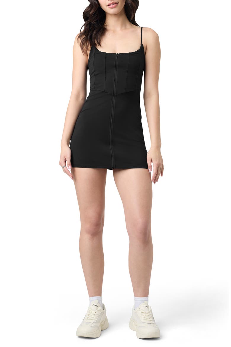 Corset Minidress, Main, color, BLACK