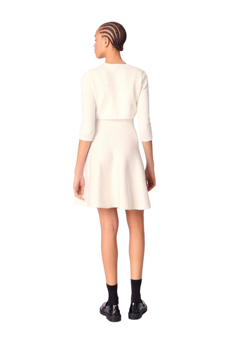 Cropped cardigan with rhinestones, Alternate, color, White