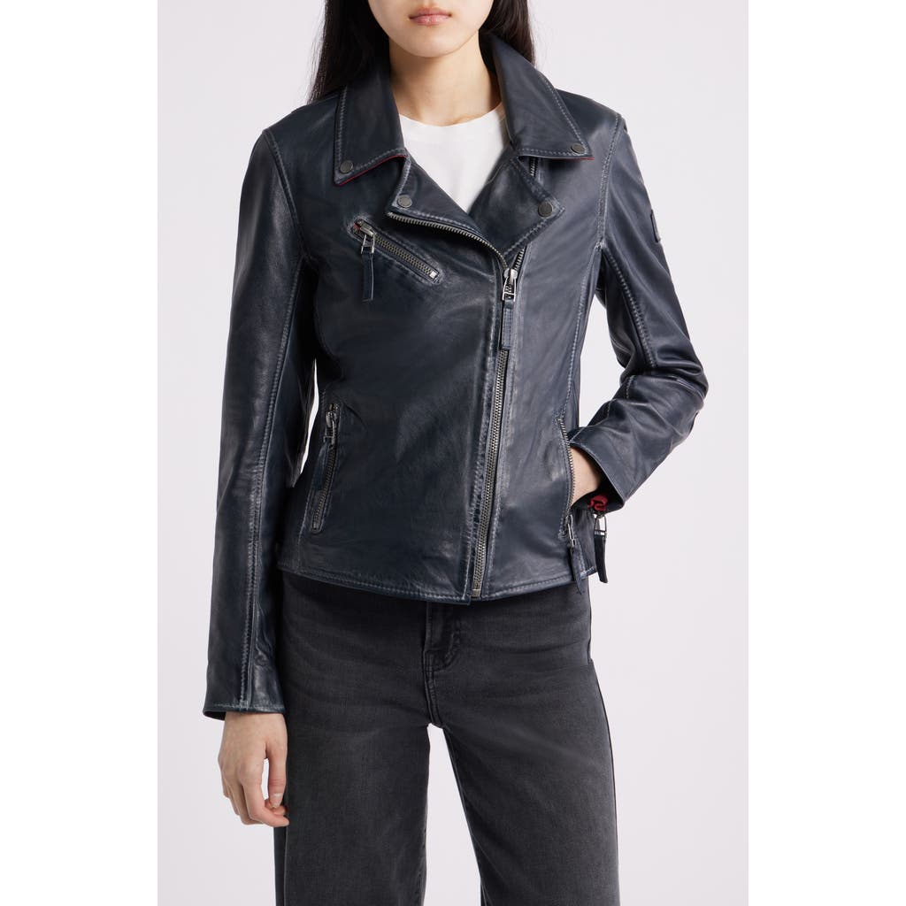 Mauritius Betsy Leather Jacket In Blue