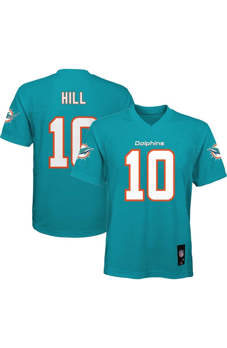 Outerstuff Youth Tyreek Hill Aqua Miami Dolphins Replica Player Jersey, Main, color, Aqua
