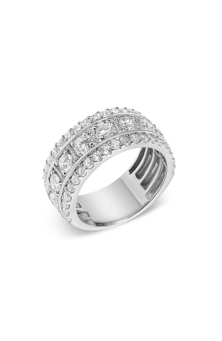 Haus of Brilliance .925 Sterling Silver 2.0 Ctw Lab Grown Diamond Three-Row Pavé Band Ring, Alternate, color, Silver