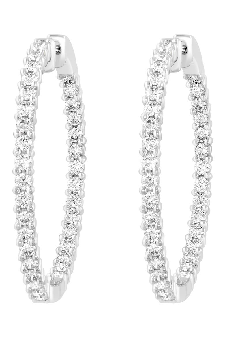 Lab Grown Diamond Hoop Earrings, Alternate, color, SILVER
