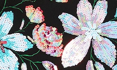 Helsi Linda Floral Sequin Strapless Minidress In Black