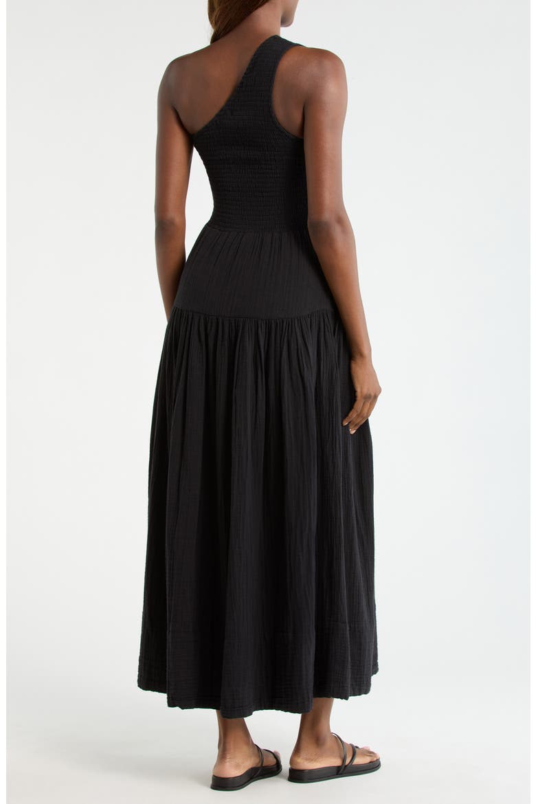 New Smocked Tiered Cover-Up Maxi Dress, Alternate, color, BLACK