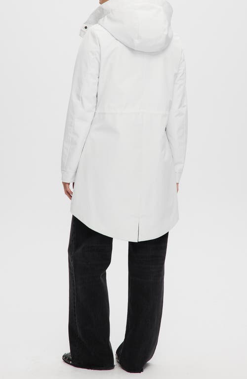 Noize Mid Length Rain Coat In White
