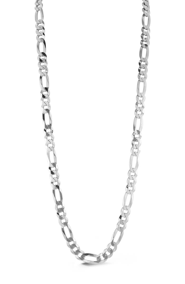 Yield of Men Men's Sterling Silver Figaro Chain Necklace, Main, color, 