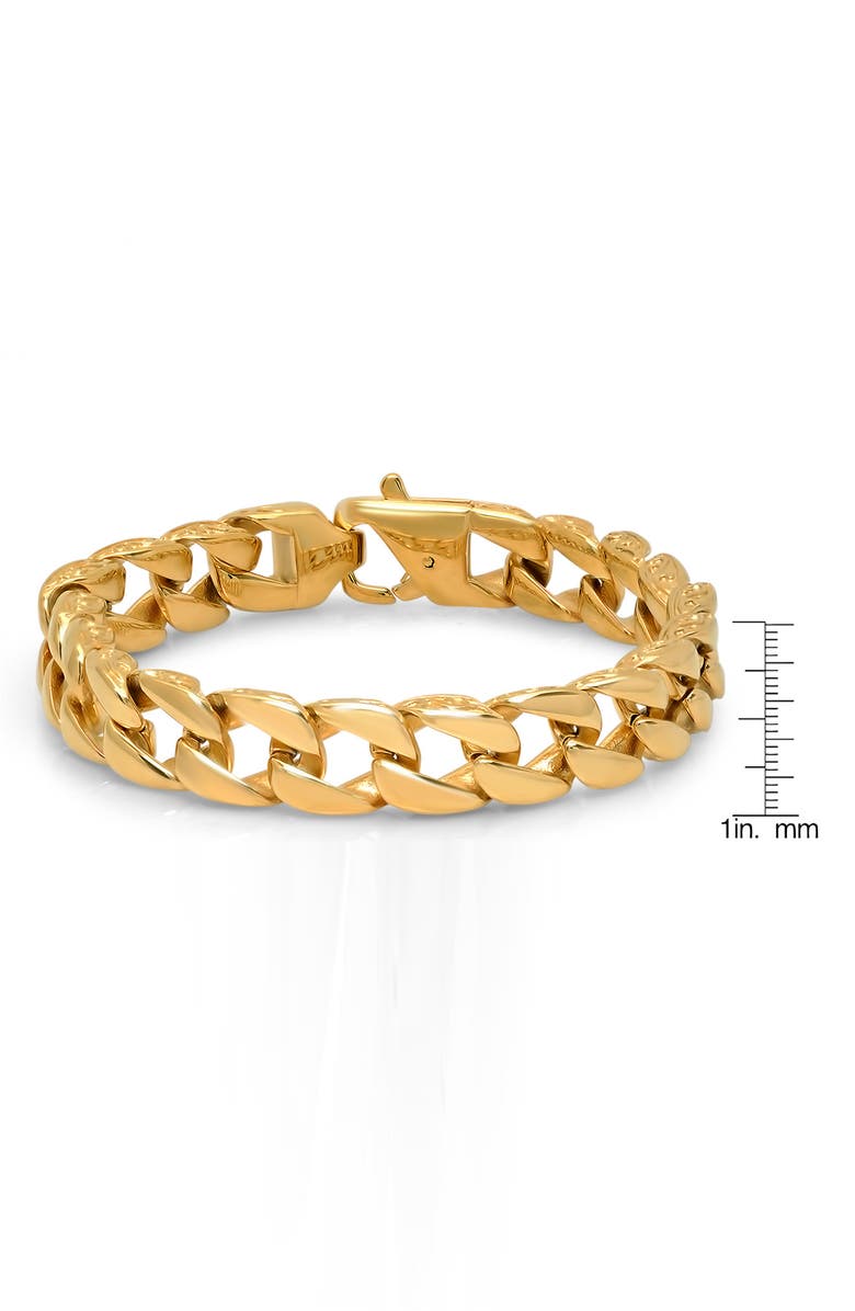 HMY JEWELRY Men's Curb Chain Bracelet, Alternate, color, Yellow