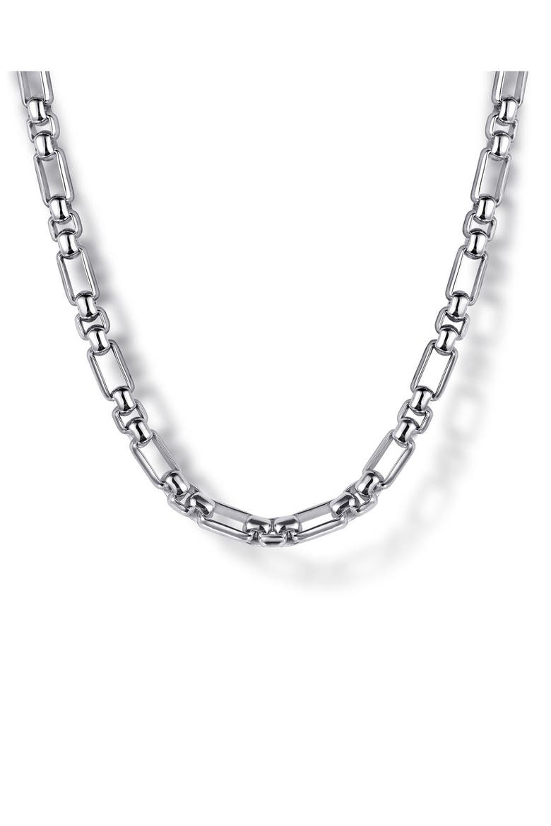 Contemporary Sterling Silver Chain Necklace, Main, color, STERLING SILVER
