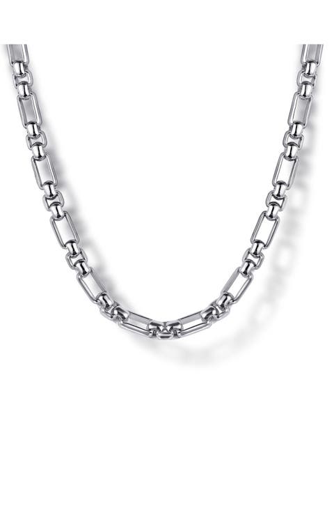 Contemporary Sterling Silver Chain Necklace