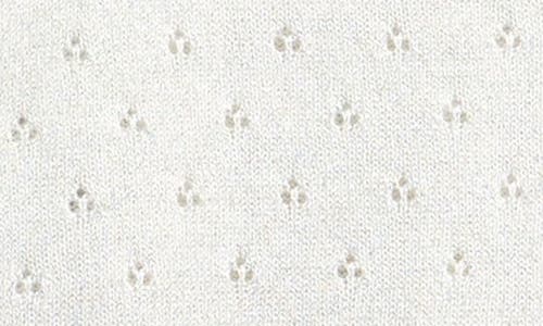 Nordstrom Kids' Pointelle Sparkle Cardigan In Ivory Egret