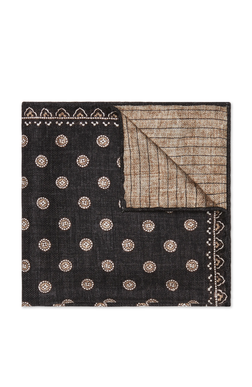 Shop Brunello Cucinelli Silk Pocket Square In Black