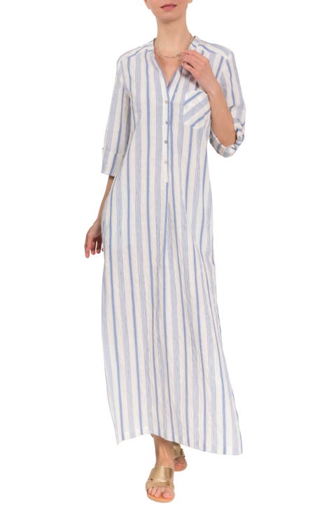 Tracey Stripe Cotton Nightgown