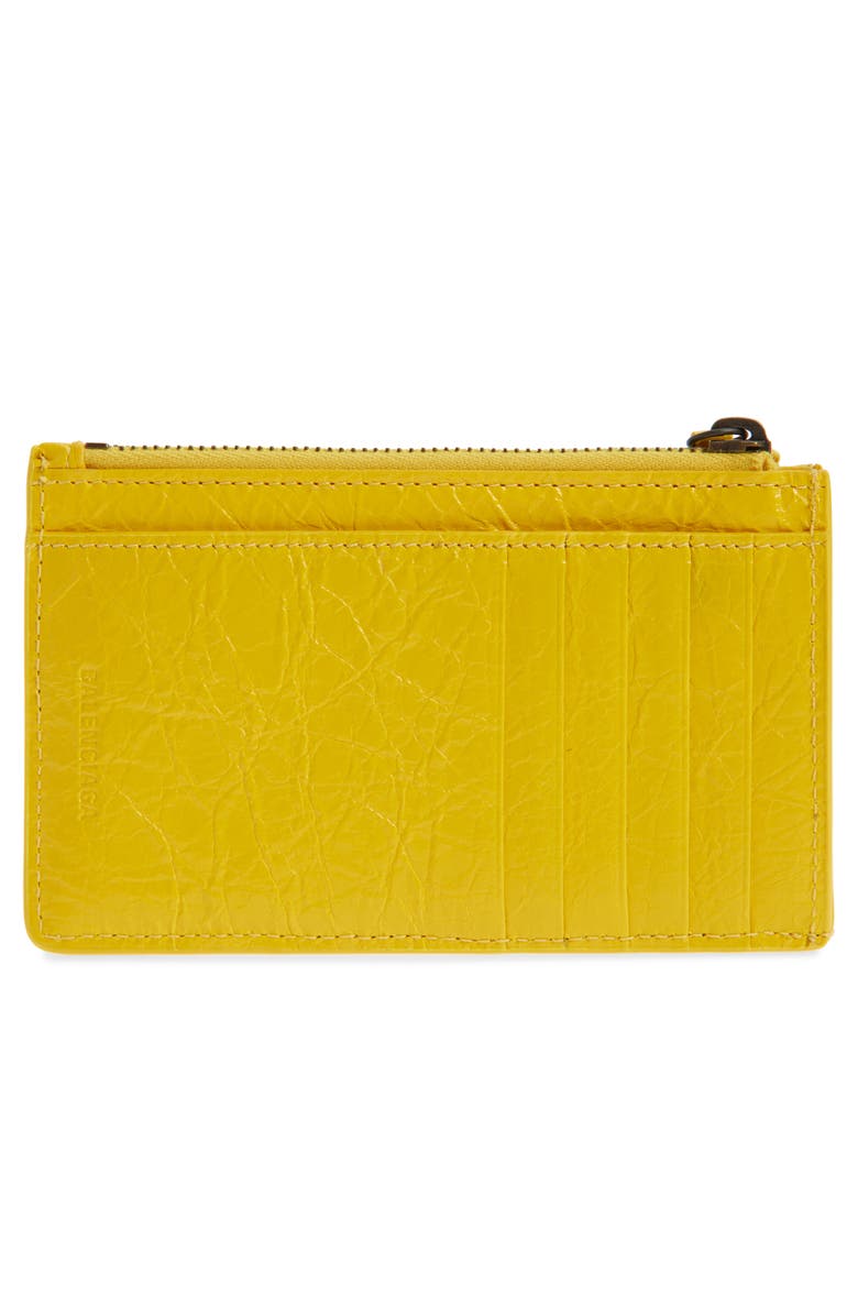 Balenciaga Le City Leather Card Case, Alternate, color, 7014 Marge Yellow