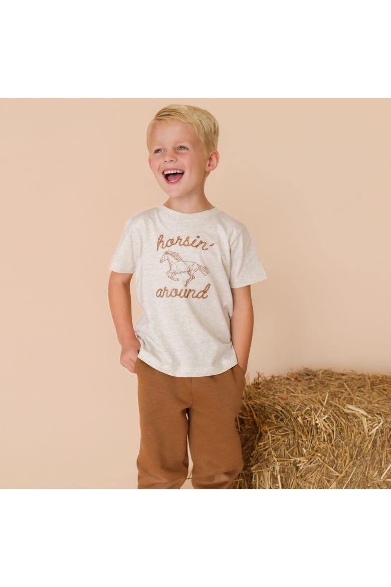 Horsin' Around Western Short Sleeve T-Shirt, Alternate, color, Natural Heather