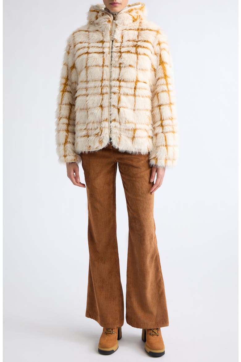 Pluvier Hooded Faux Fur Jacket, Alternate, color, WHITE