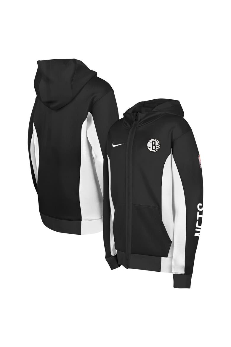 Youth Nike Black Brooklyn Nets Showtime Performance Full-Zip Hoodie, Alternate, color, Black