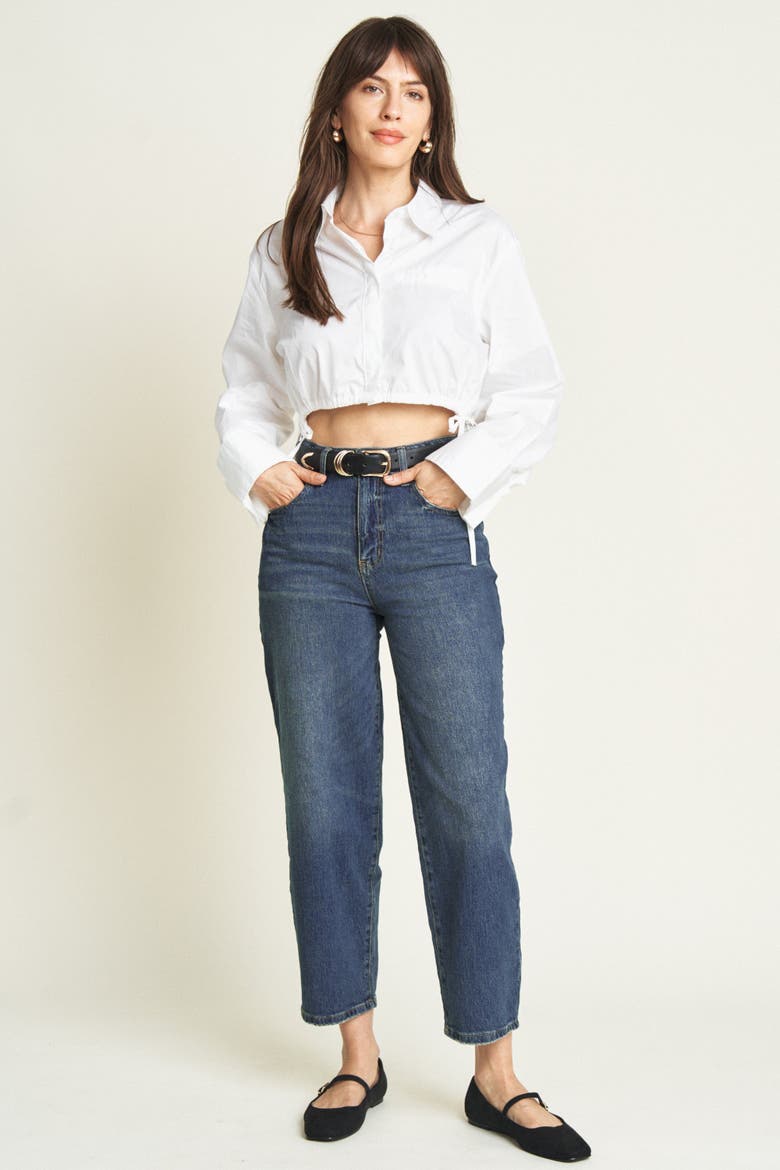 Harlow Barrel Leg Jeans High Rise, Main, color, Dark Aged Vintage