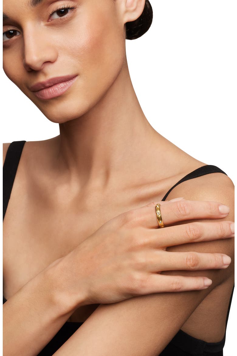 Modern Renaissance Band Ring in 18K Yellow Gold with Diamonds, Alternate, color, 18K YELLOW GOLD