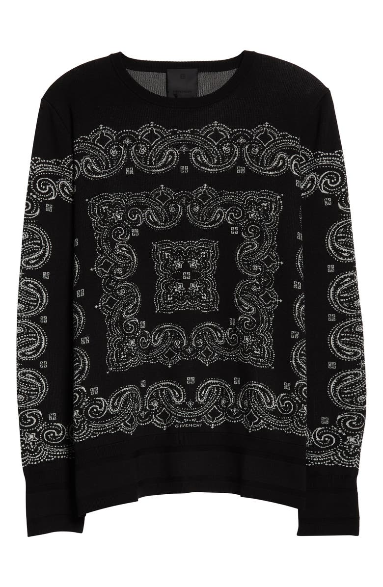 Givenchy Intarsia Bandana Silk Sweater, Alternate, color, 