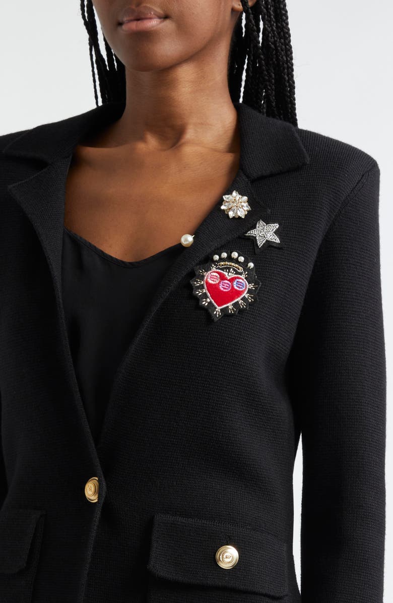 Cinq à Sept Laynee Patch Detail Wool Blend Blazer, Alternate, color, 