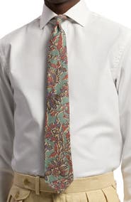 Ralph Lauren Purple Label Paisley Silk-Linen Tie