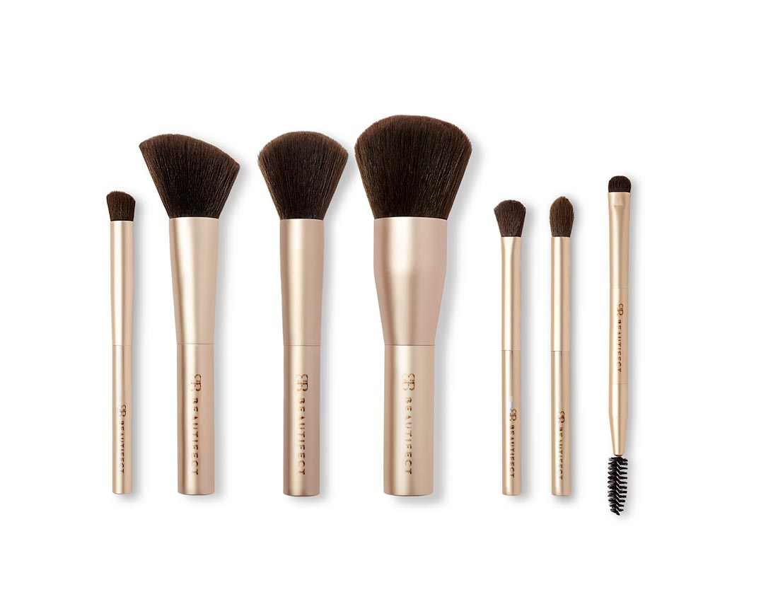 Beautifect Professional Brush Collection in Gold Finish 