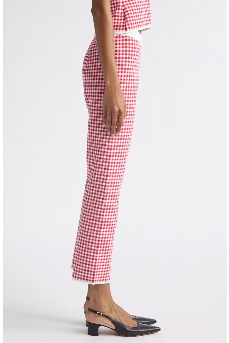 Micah Gingham High Waist Crop Flare Pants, Alternate, color, RED GINGHAM
