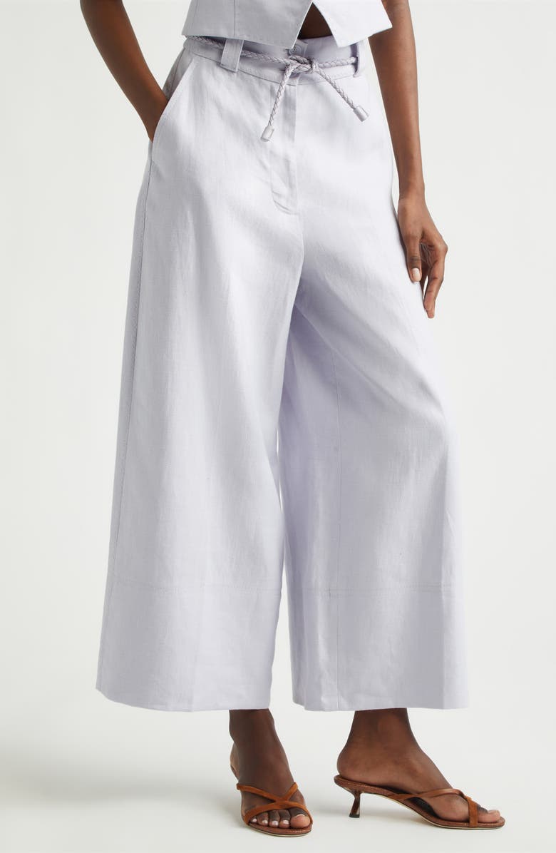 Zimmermann Kindred Spirit Luna Linen Culotte, Alternate, color, Lilac
