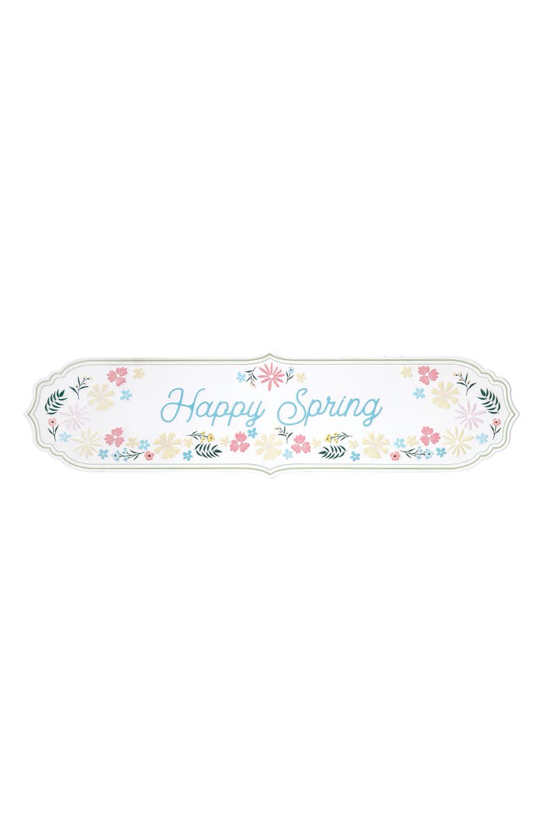 Happy Spring Floral Door or Wall Sign Decor 8.25" x 31.69", Main, color, Red