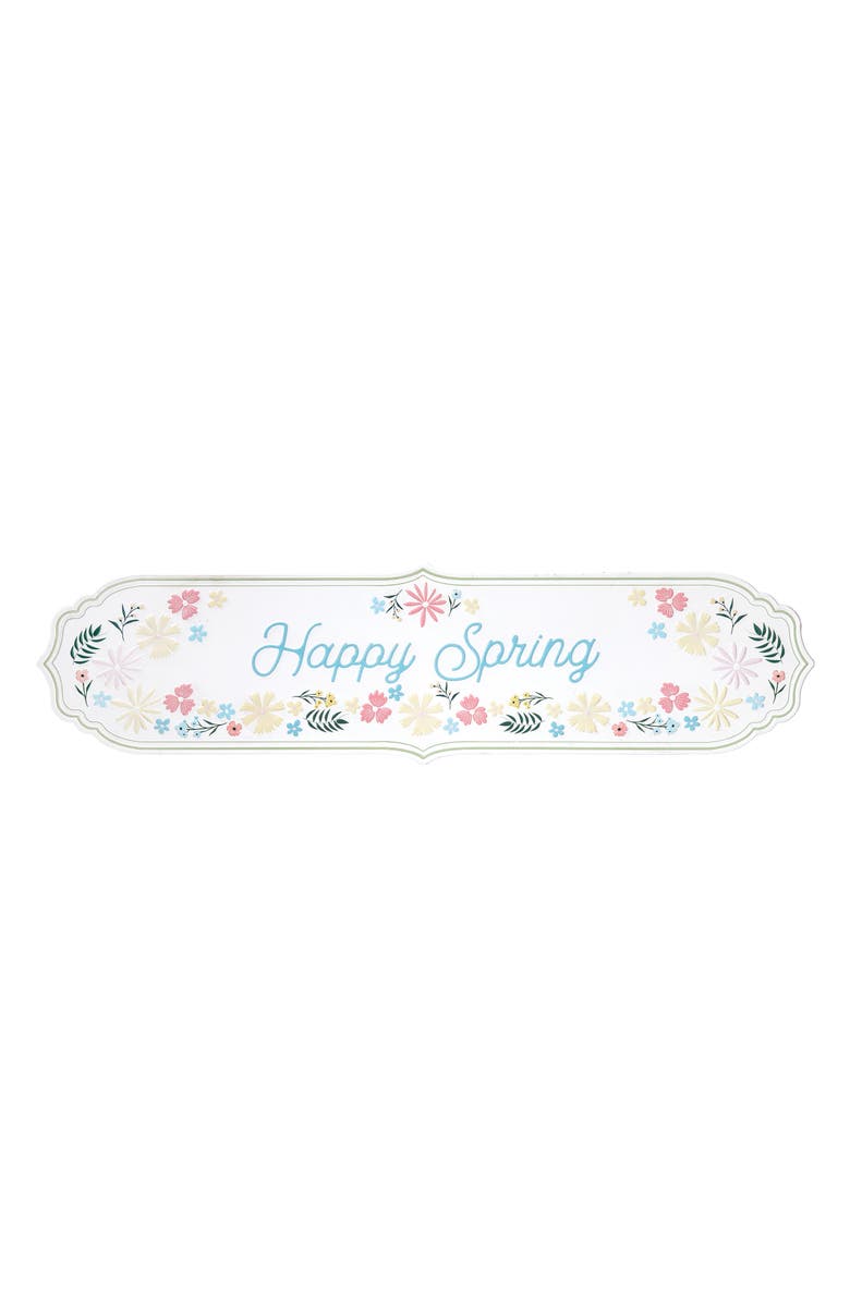 Gallerie II Happy Spring Floral Door or Wall Sign Decor 8.25" x 31.69", Main, color, Red