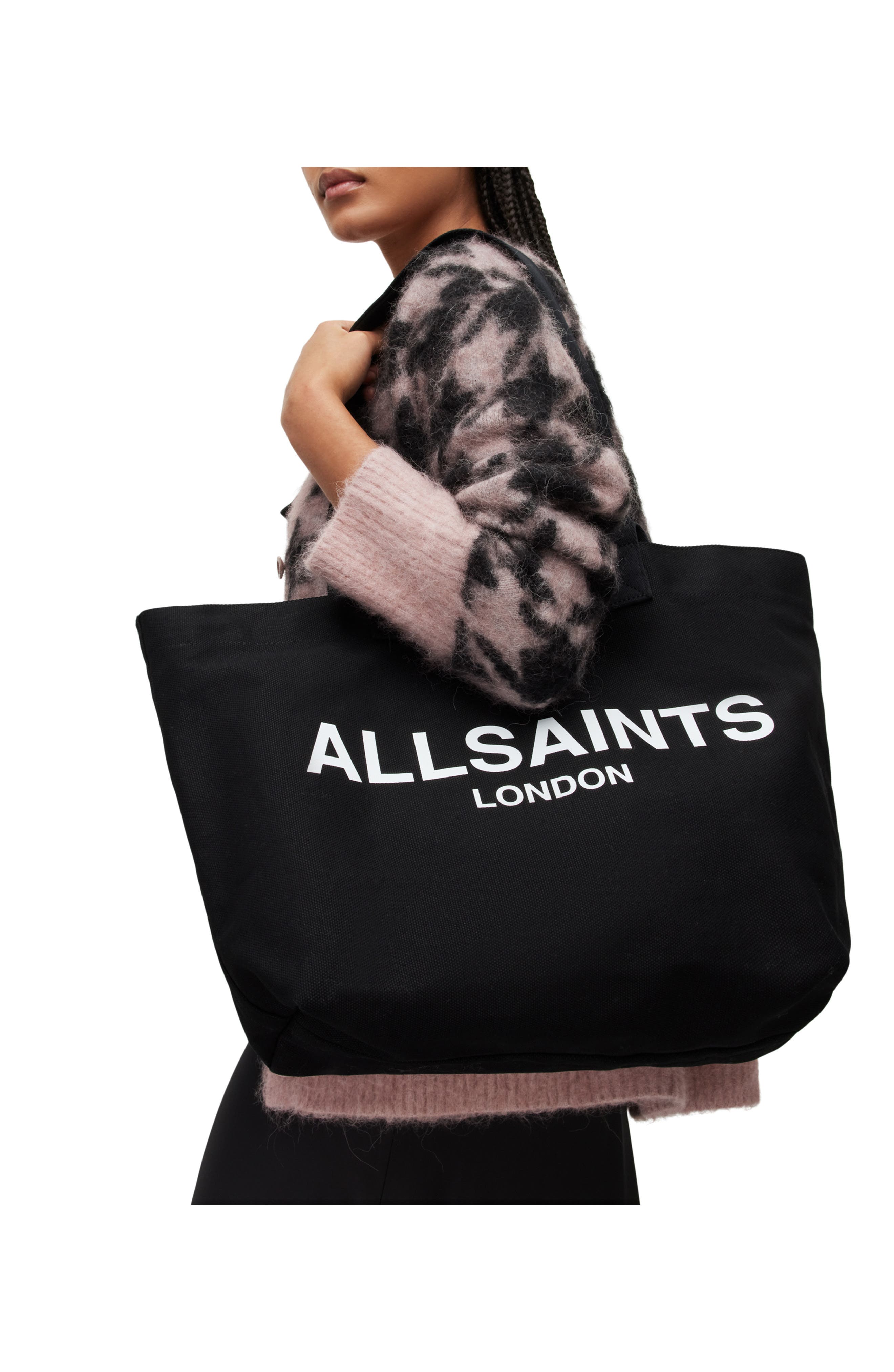 AllSaints Ali Canvas Tote, Alternate, color, 