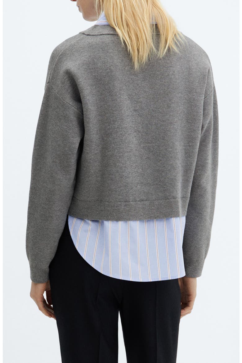 Layered Look Sweater, Alternate, color, DARK HEATHER GREY