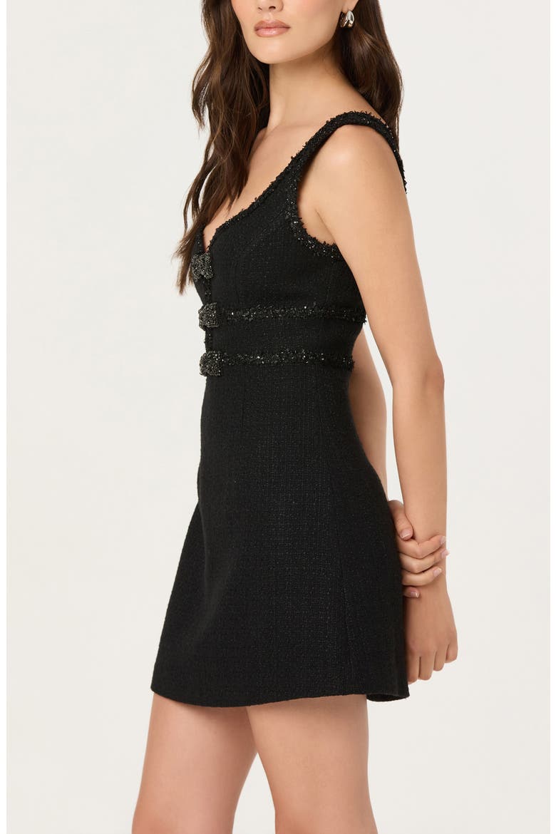 Maira Tweed Dress, Alternate, color, BLACK