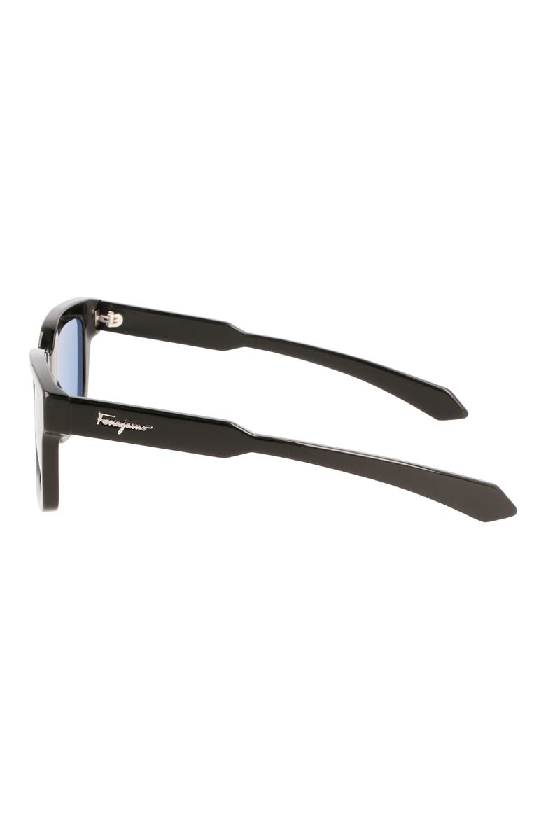 48mm Small Rectangular Sunglasses, Alternate, color, BLACK