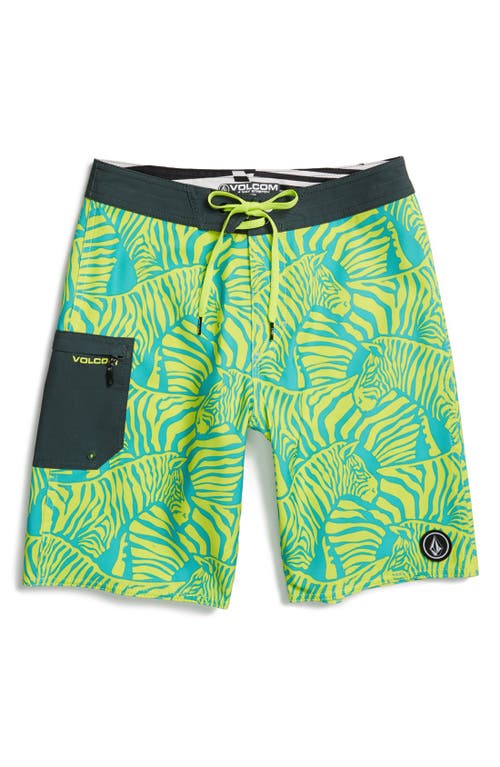 Volcom 'zee Brah' Print Board Shorts In Green