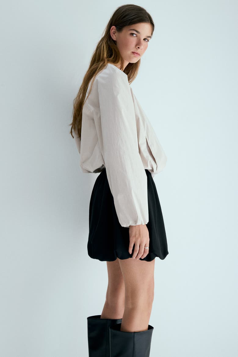 Bubble-hem Skirt, Alternate, color, Black