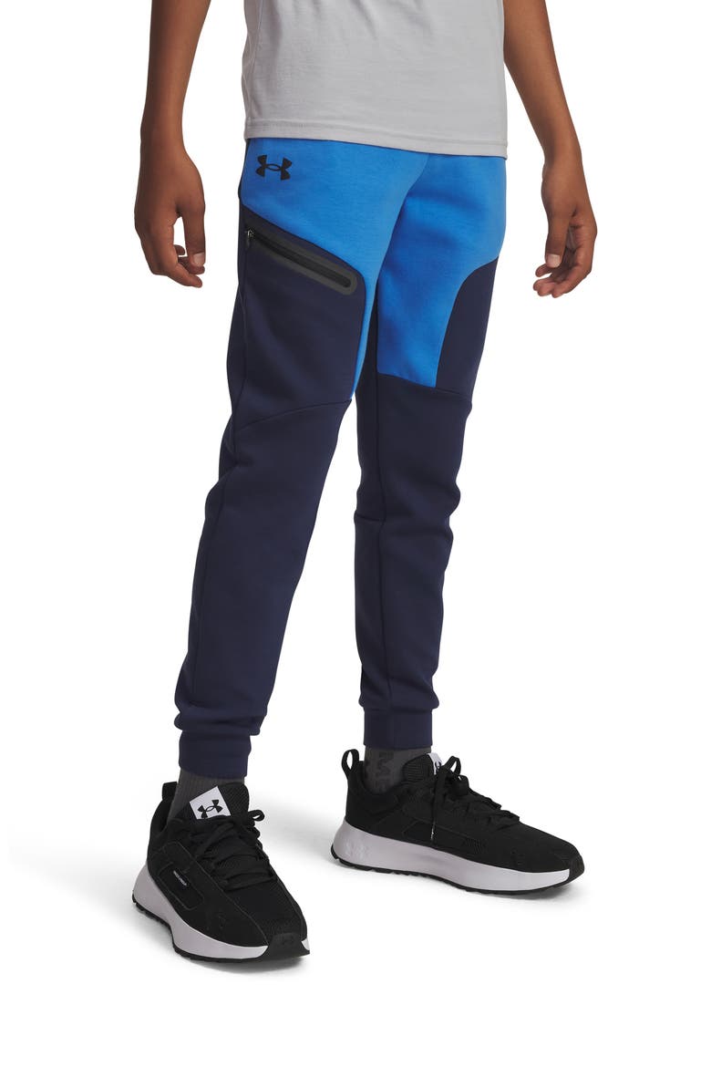 Kids' Unstoppable Fleece Joggers, Alternate, color, WASHED NAVY