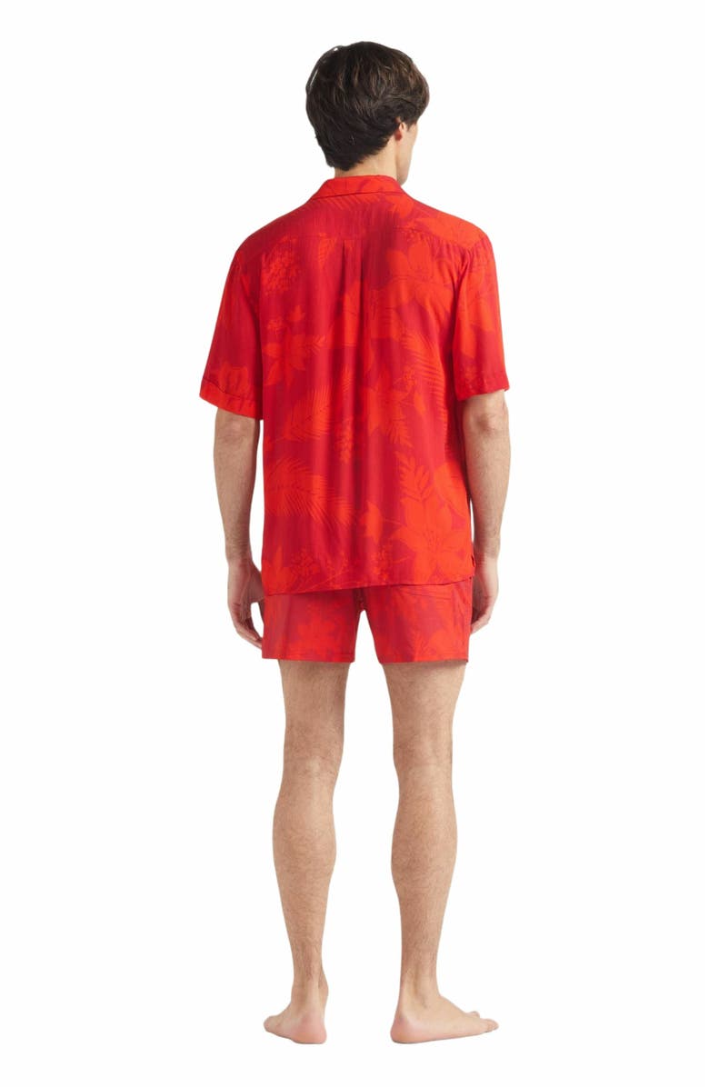 Vilebrequin Men's Flower Power Rayon Bowling Shirt, Alternate, color, 