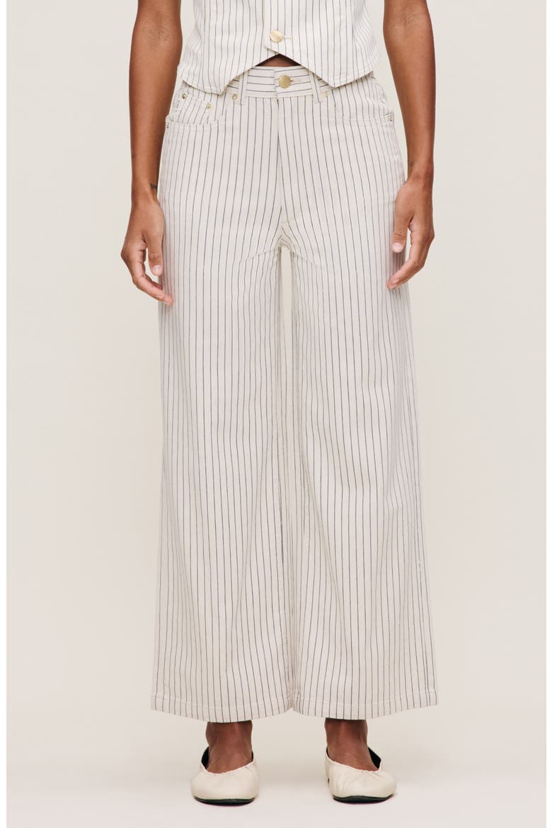 Hepburn Stripe High Waist Ankle Wide Leg Jeans, Main, color, SEASHELL STRIPE
